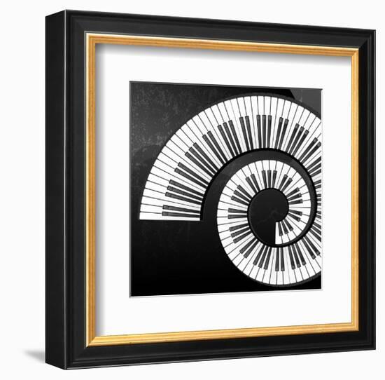 Abstract Piano Keys Spiral-null-Framed Art Print