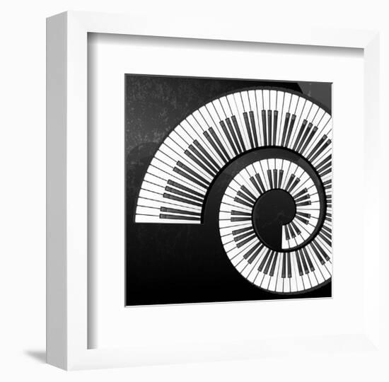 Abstract Piano Keys Spiral-null-Framed Art Print