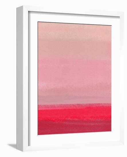 Abstract Pink and Red Sunset-Hallie Clausen-Framed Art Print