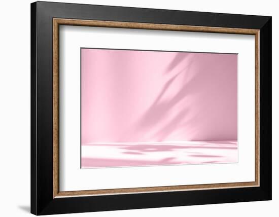Abstract Pink Color Gradient Studio Background for Product Presentation. Empty Room with Shadows Of-Lyubov Smirnova-Framed Photographic Print