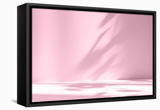 Abstract Pink Color Gradient Studio Background for Product Presentation. Empty Room with Shadows Of-Lyubov Smirnova-Framed Premier Image Canvas