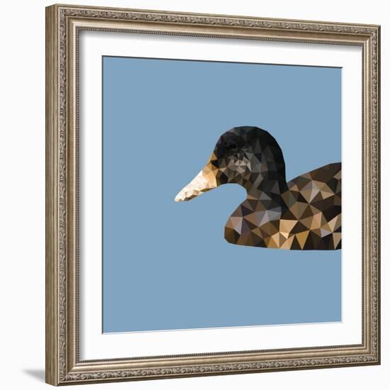 Abstract Polygonal Vector Illustration. Portrait of Duck-Jan Fidler-Framed Art Print