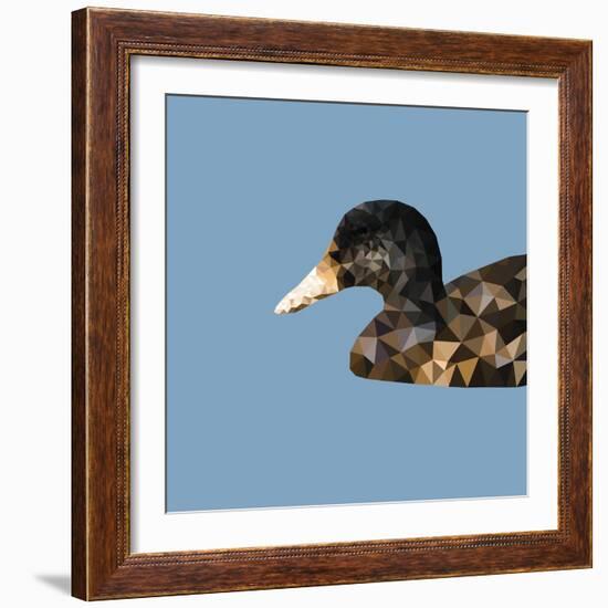 Abstract Polygonal Vector Illustration. Portrait of Duck-Jan Fidler-Framed Art Print