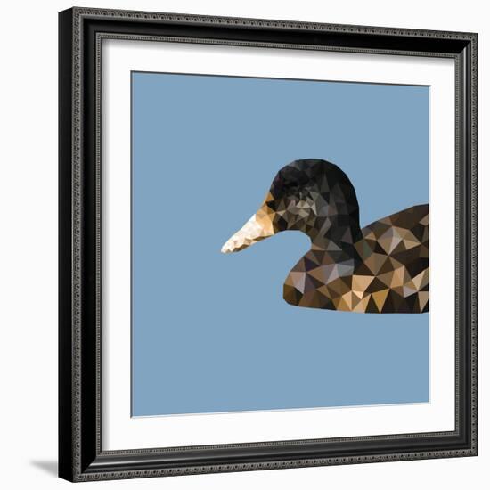 Abstract Polygonal Vector Illustration. Portrait of Duck-Jan Fidler-Framed Art Print