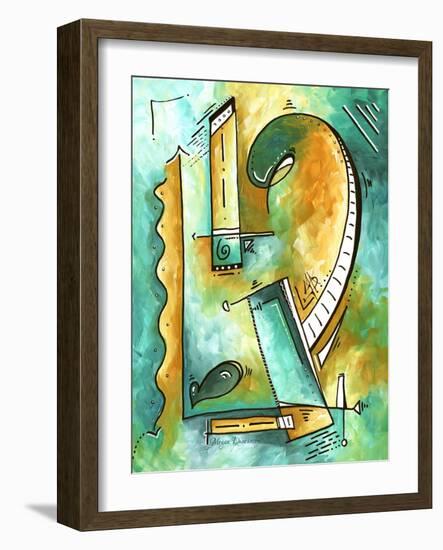 Abstract PoP Art Teal-Megan Aroon Duncanson-Framed Art Print