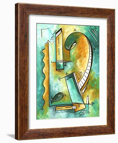 Abstract PoP Art Teal-Megan Aroon Duncanson-Framed Art Print