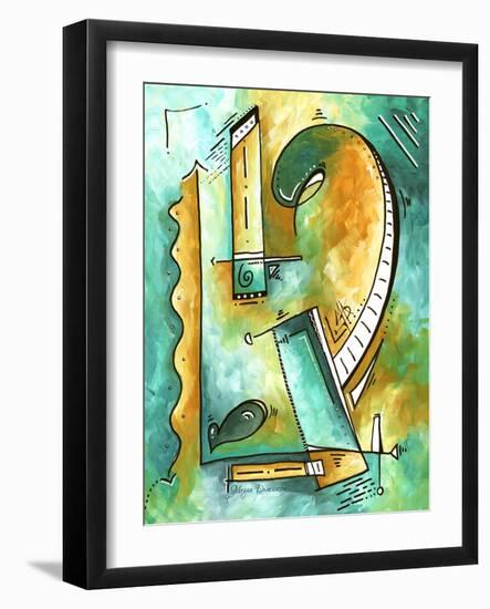 Abstract PoP Art Teal-Megan Aroon Duncanson-Framed Art Print