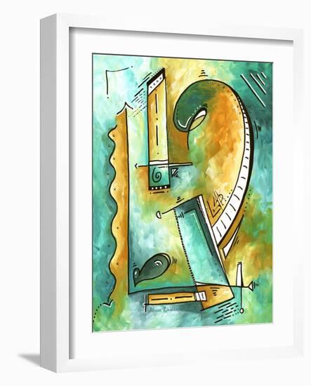 Abstract PoP Art Teal-Megan Aroon Duncanson-Framed Art Print