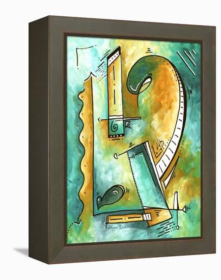 Abstract PoP Art Teal-Megan Aroon Duncanson-Framed Stretched Canvas