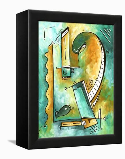 Abstract PoP Art Teal-Megan Aroon Duncanson-Framed Stretched Canvas