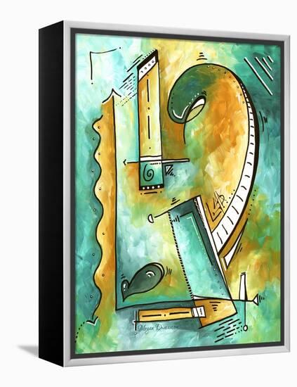 Abstract PoP Art Teal-Megan Aroon Duncanson-Framed Stretched Canvas