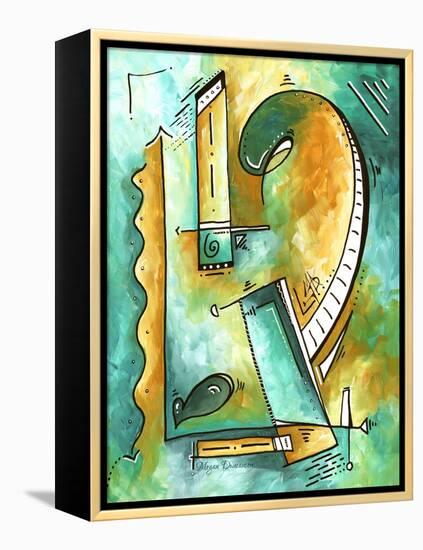 Abstract PoP Art Teal-Megan Aroon Duncanson-Framed Stretched Canvas