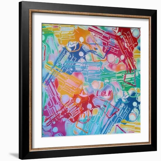 Abstract Pop Guns-Abstract Graffiti-Framed Giclee Print