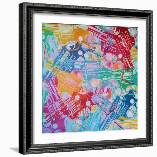 Abstract Pop Guns-Abstract Graffiti-Framed Giclee Print