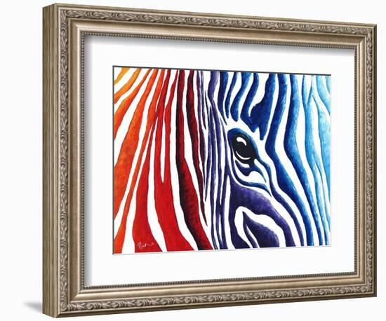 Abstract Pop Zebra-Megan Aroon Duncanson-Framed Art Print