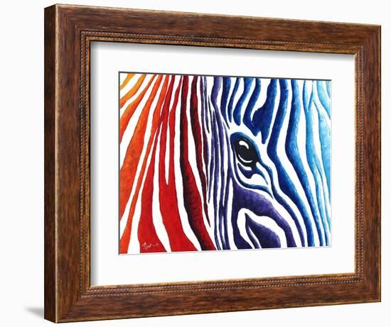 Abstract Pop Zebra-Megan Aroon Duncanson-Framed Art Print