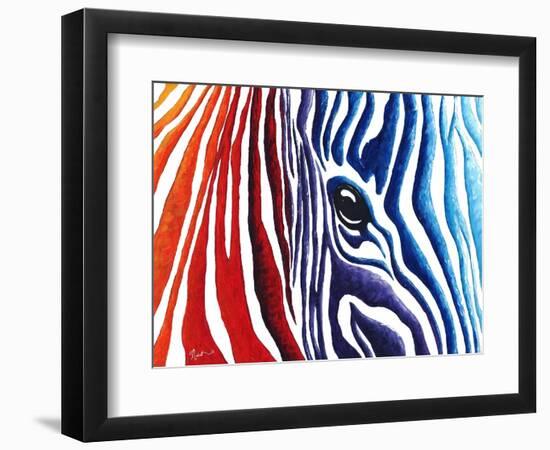 Abstract Pop Zebra-Megan Aroon Duncanson-Framed Art Print