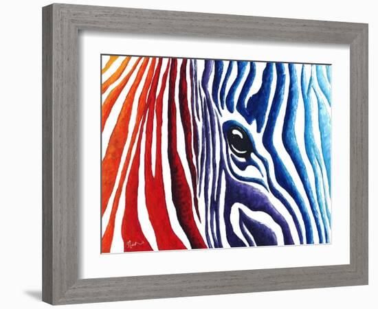 Abstract Pop Zebra-Megan Aroon Duncanson-Framed Art Print