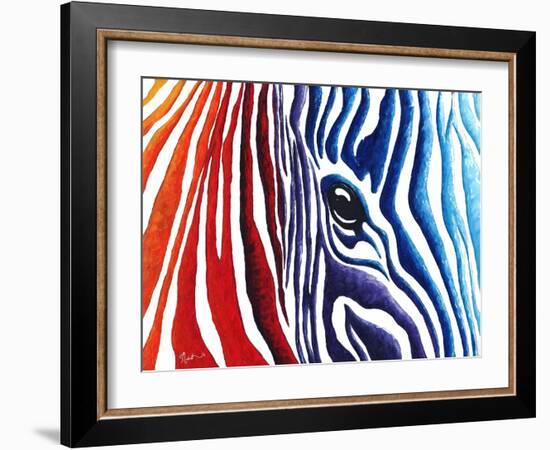 Abstract Pop Zebra-Megan Aroon Duncanson-Framed Art Print