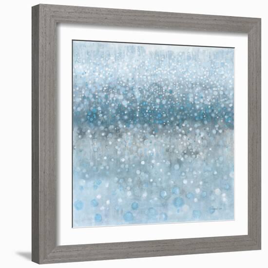 Abstract Rain Slate Blue-Danhui Nai-Framed Art Print