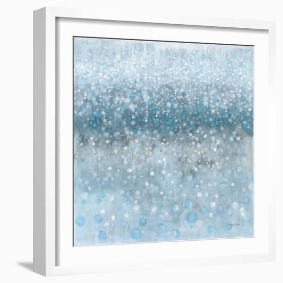 Abstract Rain Slate Blue-Danhui Nai-Framed Art Print