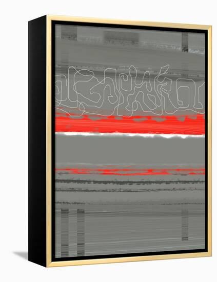 Abstract Red 3-NaxArt-Framed Stretched Canvas