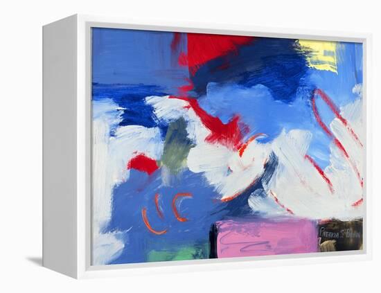 Abstract, Red, Blue-Patricia Brown-Framed Premier Image Canvas