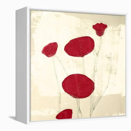 Abstract Red Poppies-Elena Ray-Framed Stretched Canvas