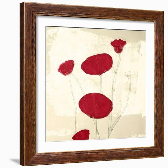 Abstract Red Poppies-Elena Ray-Framed Art Print