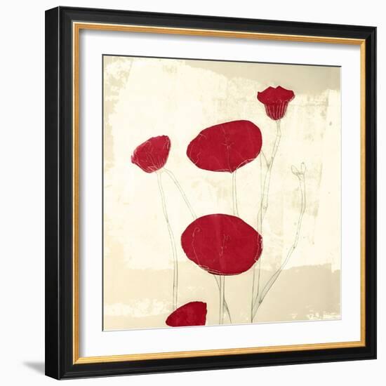 Abstract Red Poppies-Elena Ray-Framed Art Print