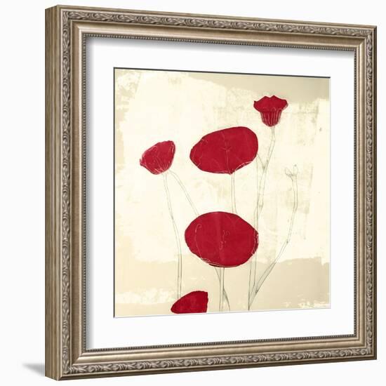 Abstract Red Poppies-Elena Ray-Framed Art Print