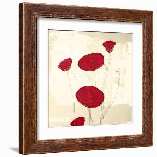 Abstract Red Poppies-Elena Ray-Framed Art Print