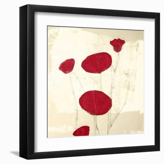 Abstract Red Poppies-Elena Ray-Framed Art Print