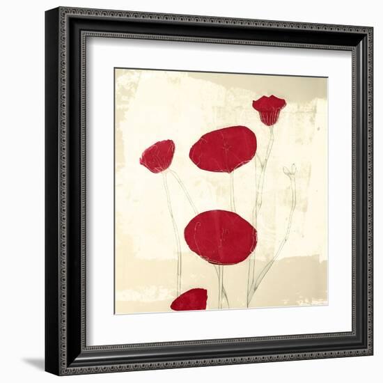 Abstract Red Poppies-Elena Ray-Framed Art Print