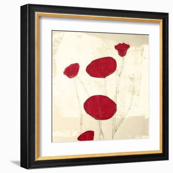 Abstract Red Poppies-Elena Ray-Framed Art Print