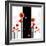 Abstract Red Poppy On Black And White Background-meikis-Framed Premium Giclee Print