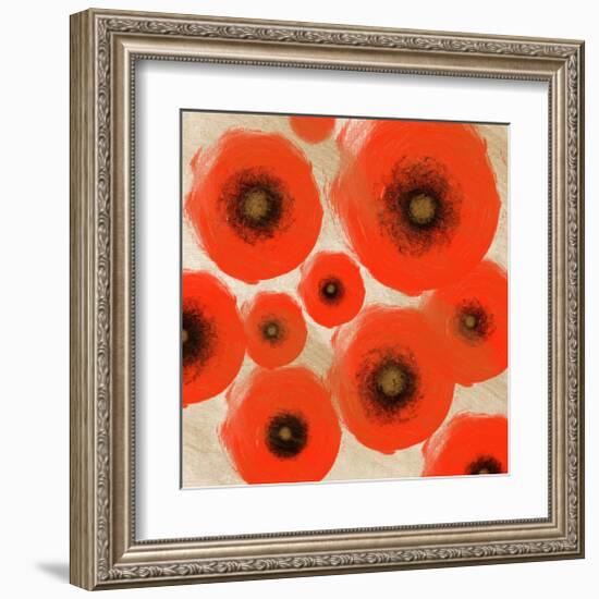 Abstract Red swhirls-Yashna-Framed Art Print