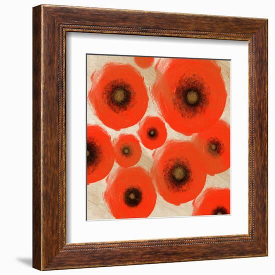 Abstract Red swhirls-Yashna-Framed Art Print