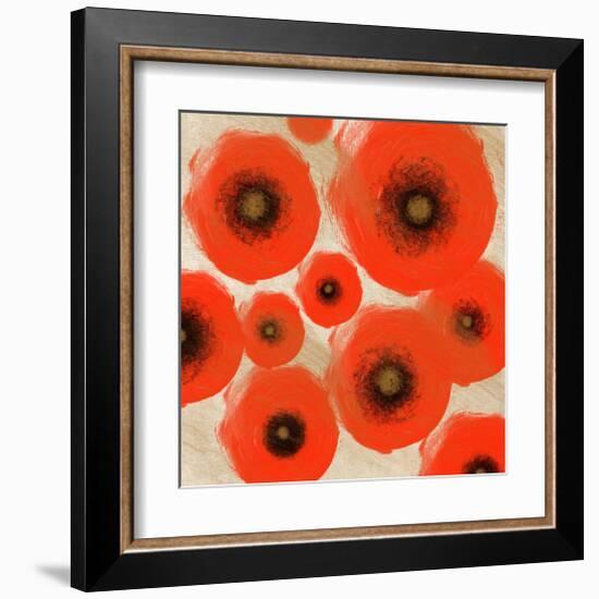 Abstract Red swhirls-Yashna-Framed Art Print