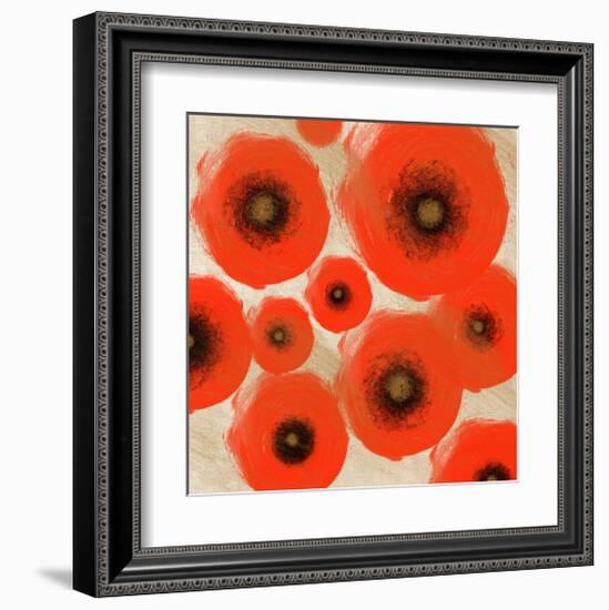 Abstract Red swhirls-Yashna-Framed Art Print