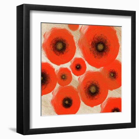 Abstract Red swhirls-Yashna-Framed Art Print