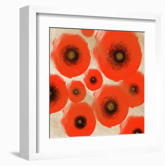 Abstract Red swhirls-Yashna-Framed Art Print