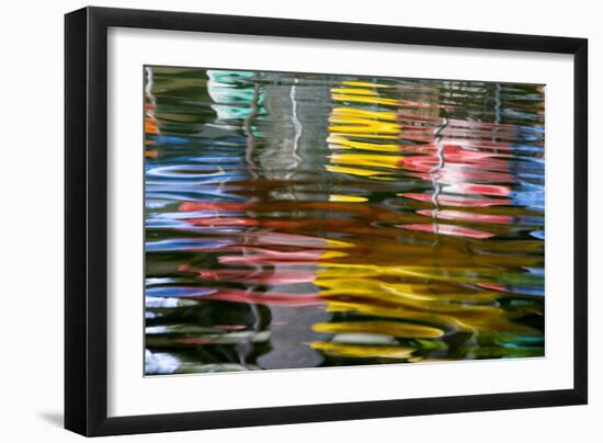 Abstract Reflection on the Riverwalk, San Antonio, Texas, Usa-Chuck Haney-Framed Photographic Print