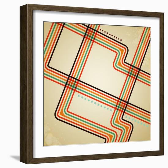 Abstract Retro Lines Background-OlgaYakovenko-Framed Photographic Print
