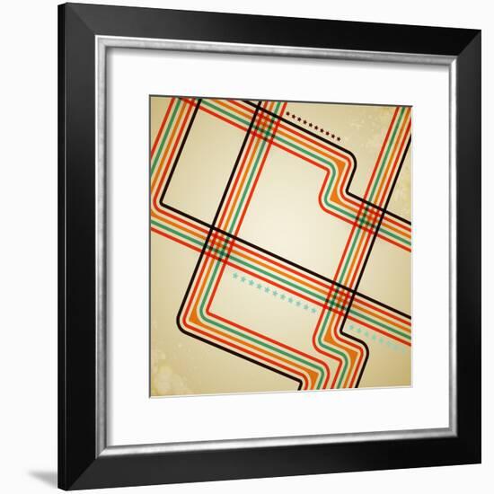 Abstract Retro Lines Background-OlgaYakovenko-Framed Photographic Print