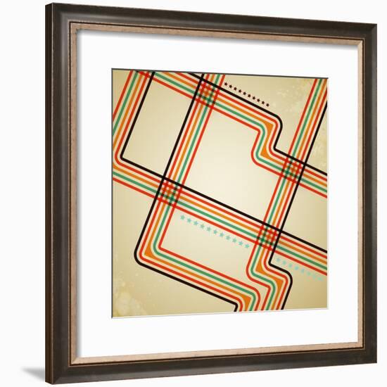 Abstract Retro Lines Background-OlgaYakovenko-Framed Photographic Print
