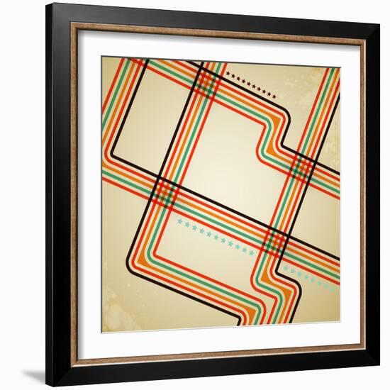 Abstract Retro Lines Background-OlgaYakovenko-Framed Photographic Print