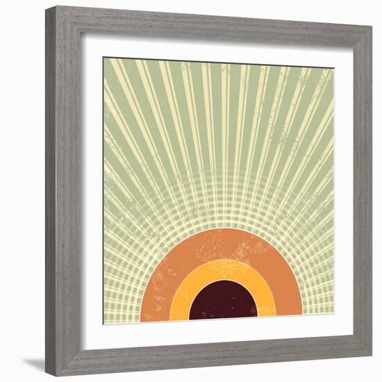 Abstract Retro Starburst Background-one AND only-Framed Photographic Print