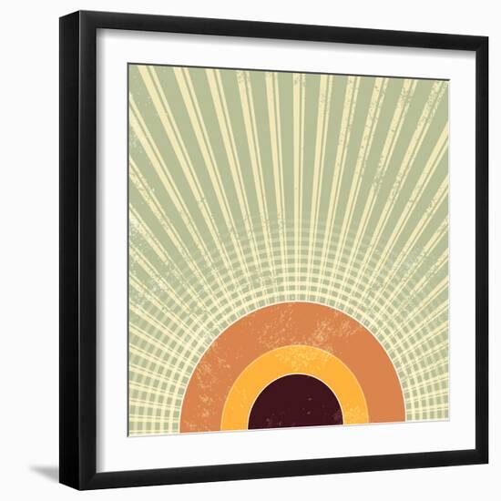 Abstract Retro Starburst Background-one AND only-Framed Photographic Print