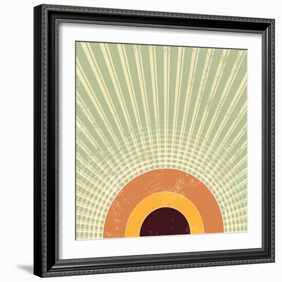 Abstract Retro Starburst Background-one AND only-Framed Photographic Print